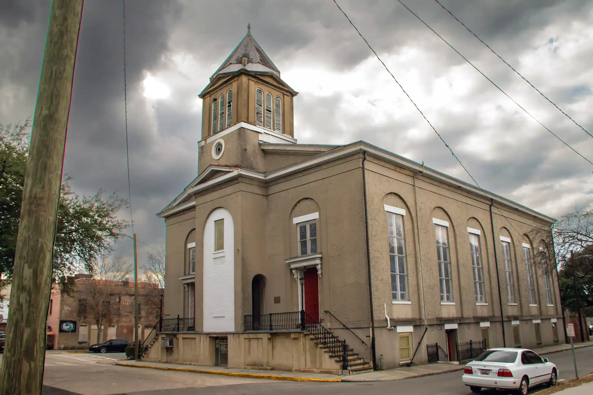 First African Baptist Church in Savannah on a cloudy day