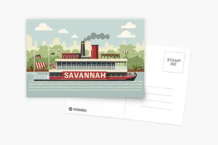 Savannah River Boat Postcard