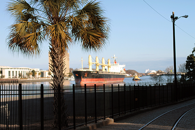 Big cargo ship in Savannah