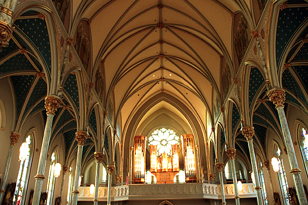 Inside the cathedral in Savannah