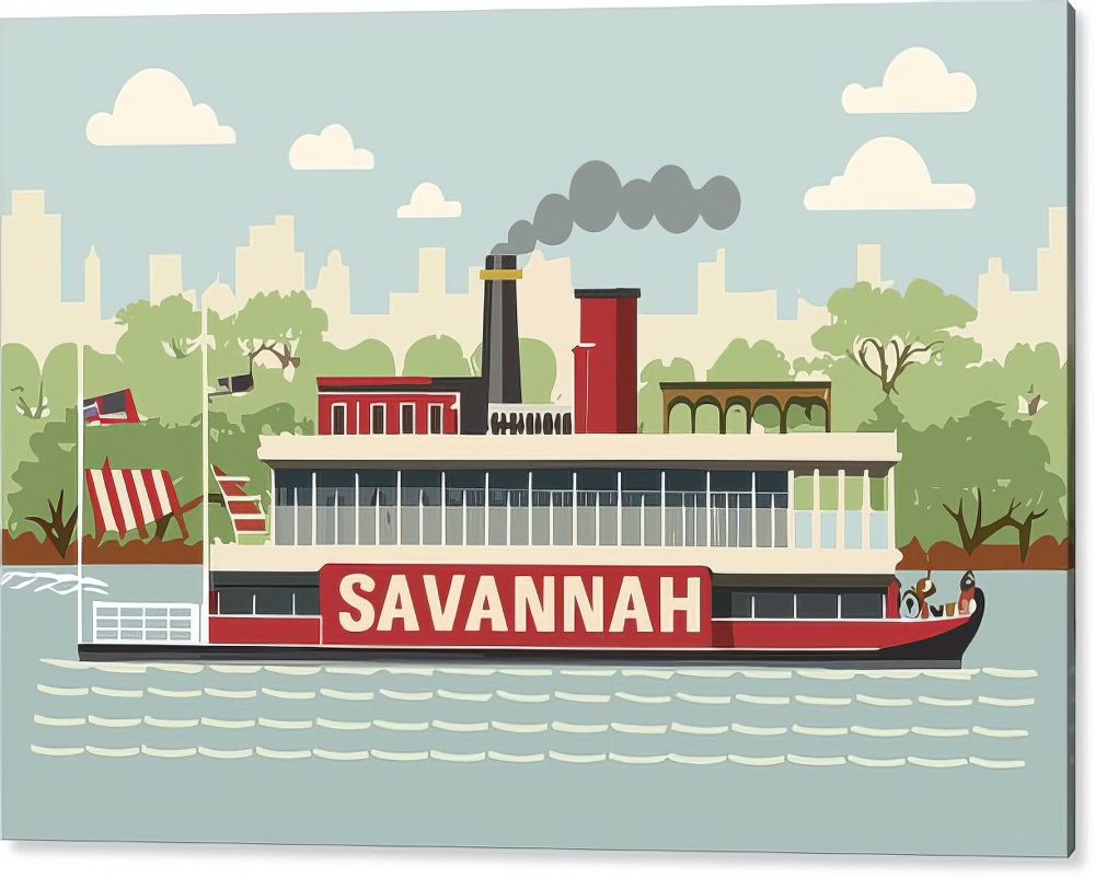 Savannah Acrylic Print of a boath