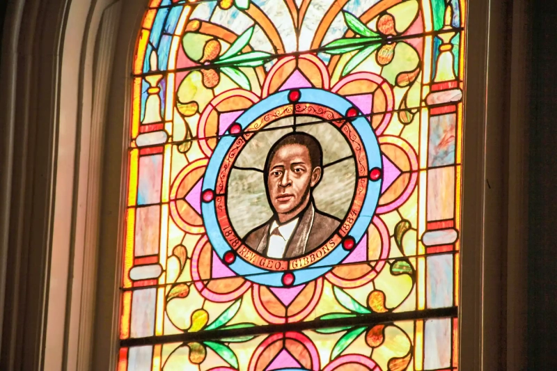 Stained glass first african baptist church in Savannah