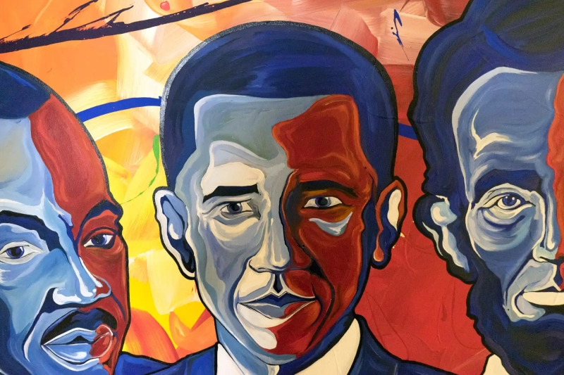 Barack Obama Painting at the Beach Institute