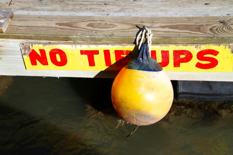 No Tie Ups Sign