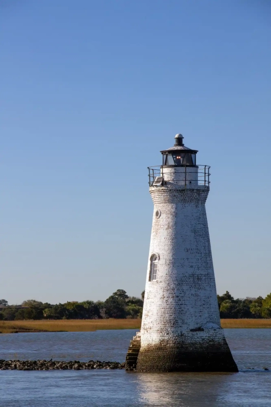 White lighthouse Tybee Island