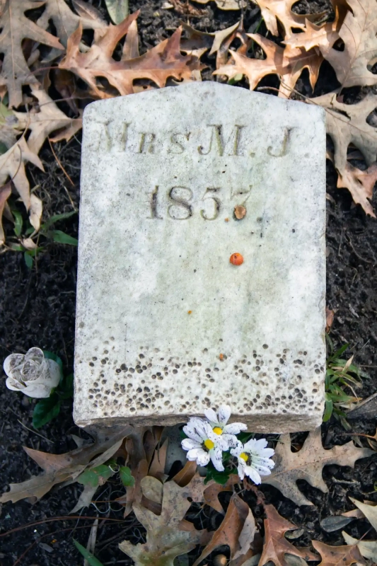 Mrs MJ grave stone