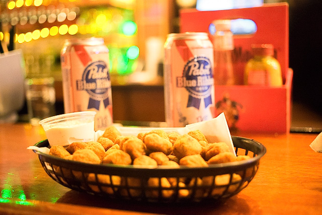 PBR Beers and fried food