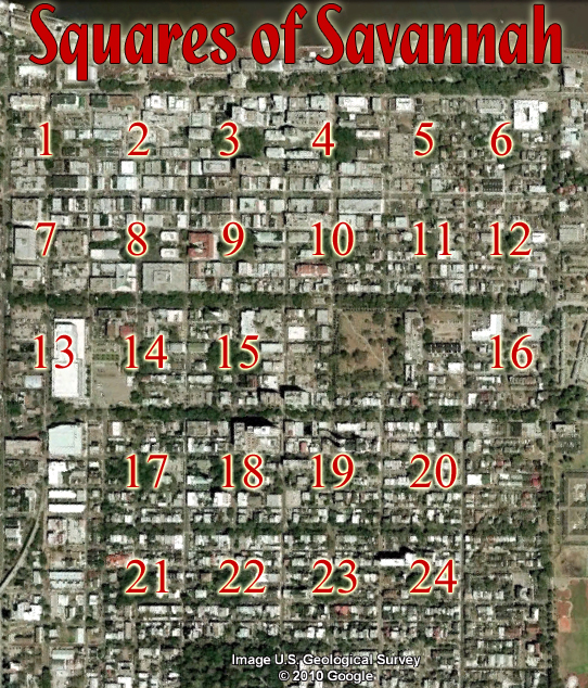 Map of Squares in Savannah