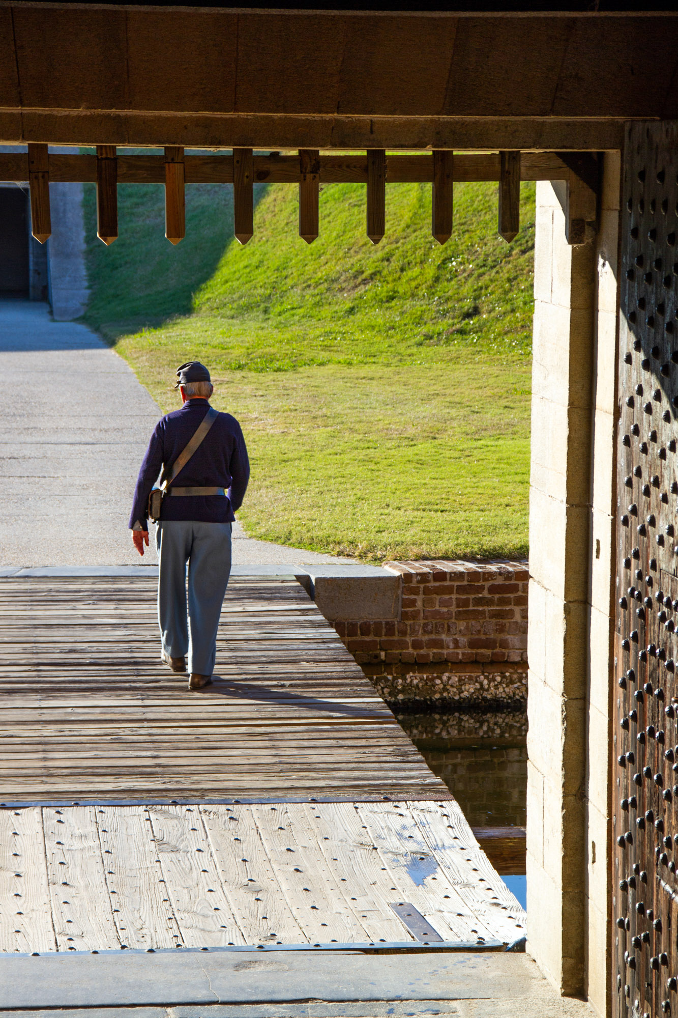 Fort Pulaski Guard Walking through Gate