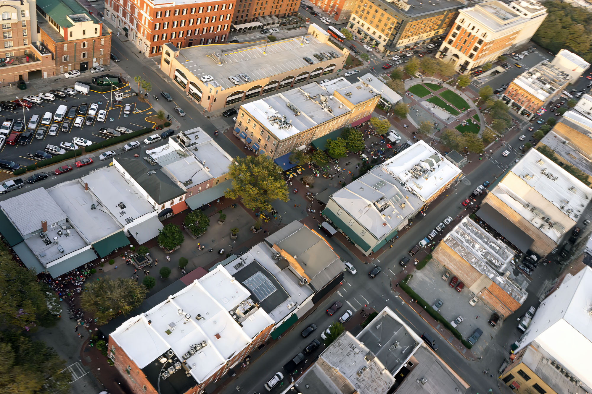Savannah city market drone photos
