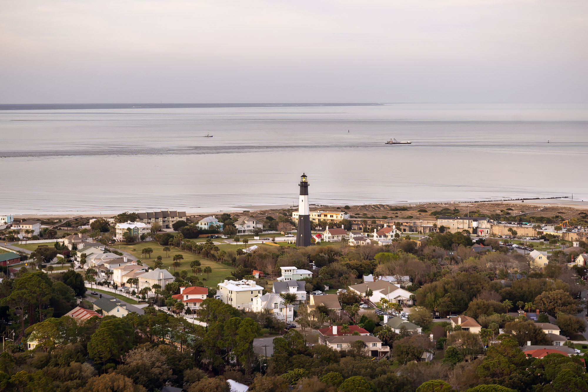 Tybee Island lighthouse drone picture